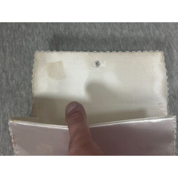 Vintage BonSoir Beaded Silk Wallet Purse Handmade Ivory - Picture 5 of 5